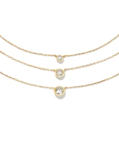0.15 ct Audrey 14k Yellow Gold Pendant Necklace in White Diamond