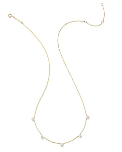 0.3 ct Audrey 14k Yellow Gold Strand Necklace in White Diamond
