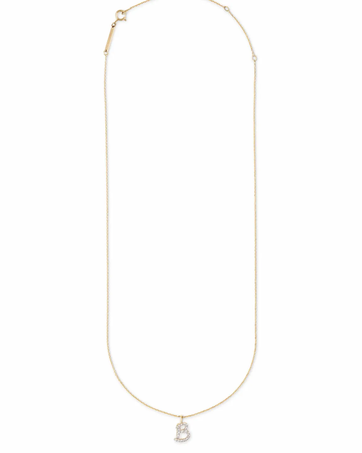 0.12 ct Diamond Letter B Pendant Necklace in 14k Yellow Gold