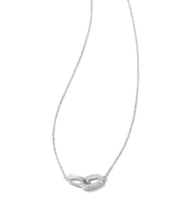 0.24 ct Elisa 14k White Gold Interlocking Pendant Necklace in White Diamond