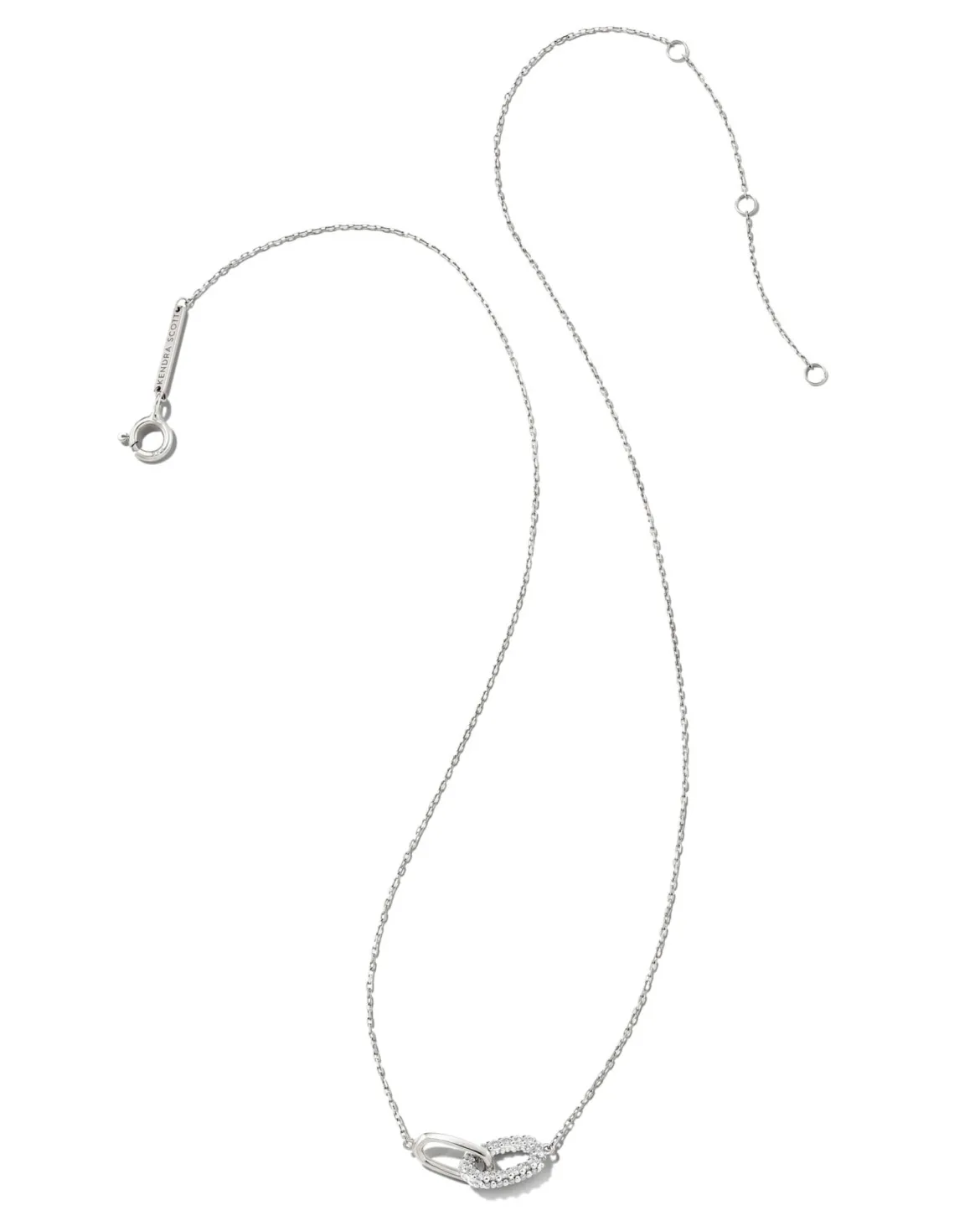 0.24 ct Elisa 14k White Gold Interlocking Pendant Necklace in White Diamond