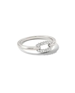 0.15 ct Elisa 14k White Gold Interlocking Band Ring in White Diamond