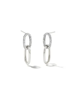 0.42 ct Elisa 14k White Gold Interlocking Drop Earrings in White Diamond