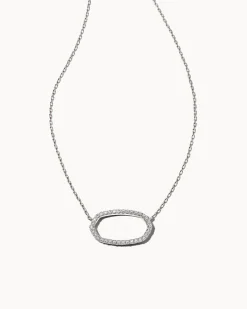 0.17 ct Elisa 14k White Gold Open Frame Pendant Necklace in White Diamond