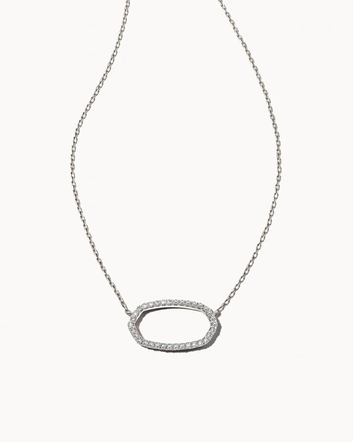 0.17 ct Elisa 14k White Gold Open Frame Pendant Necklace in White Diamond