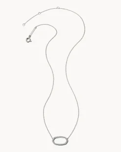 0.17 ct Elisa 14k White Gold Open Frame Pendant Necklace in White Diamond