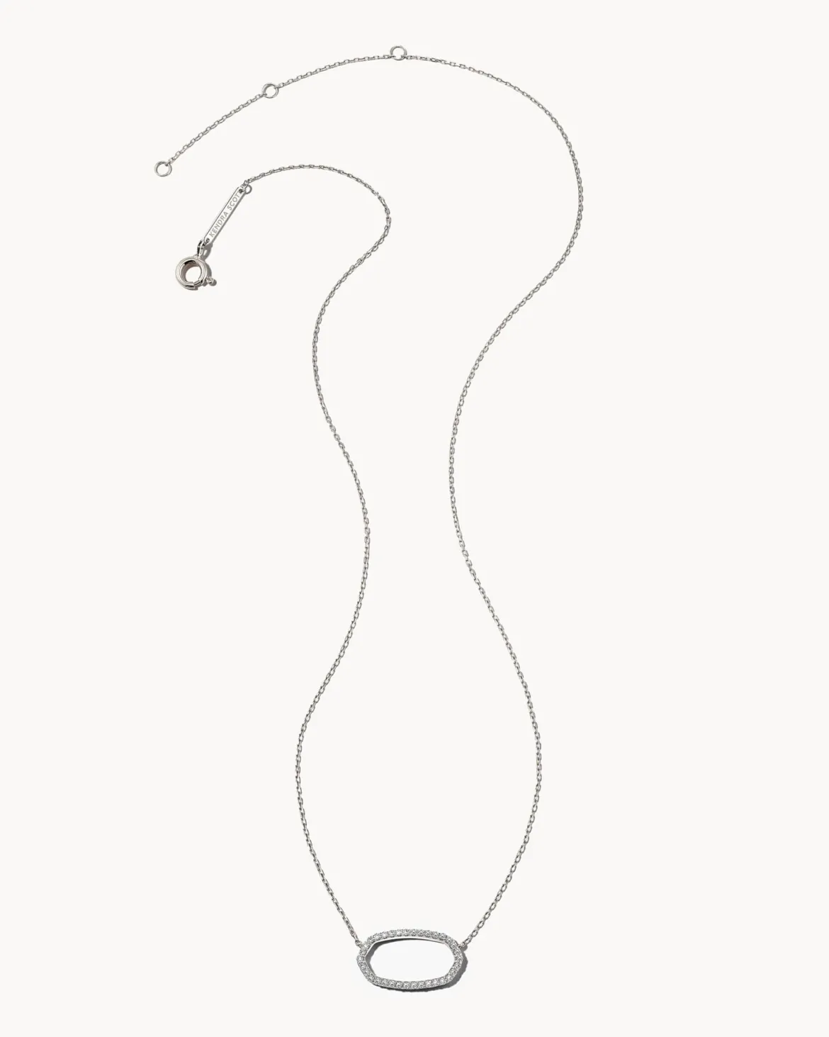 0.17 ct Elisa 14k White Gold Open Frame Pendant Necklace in White Diamond