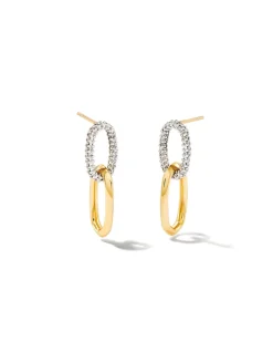 0.42 ct Elisa 14k Yellow Gold Interlocking Drop Earrings in White Diamond