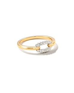 0.15 ct Elisa 14k Yellow Gold Interlocking Band Ring in White Diamond