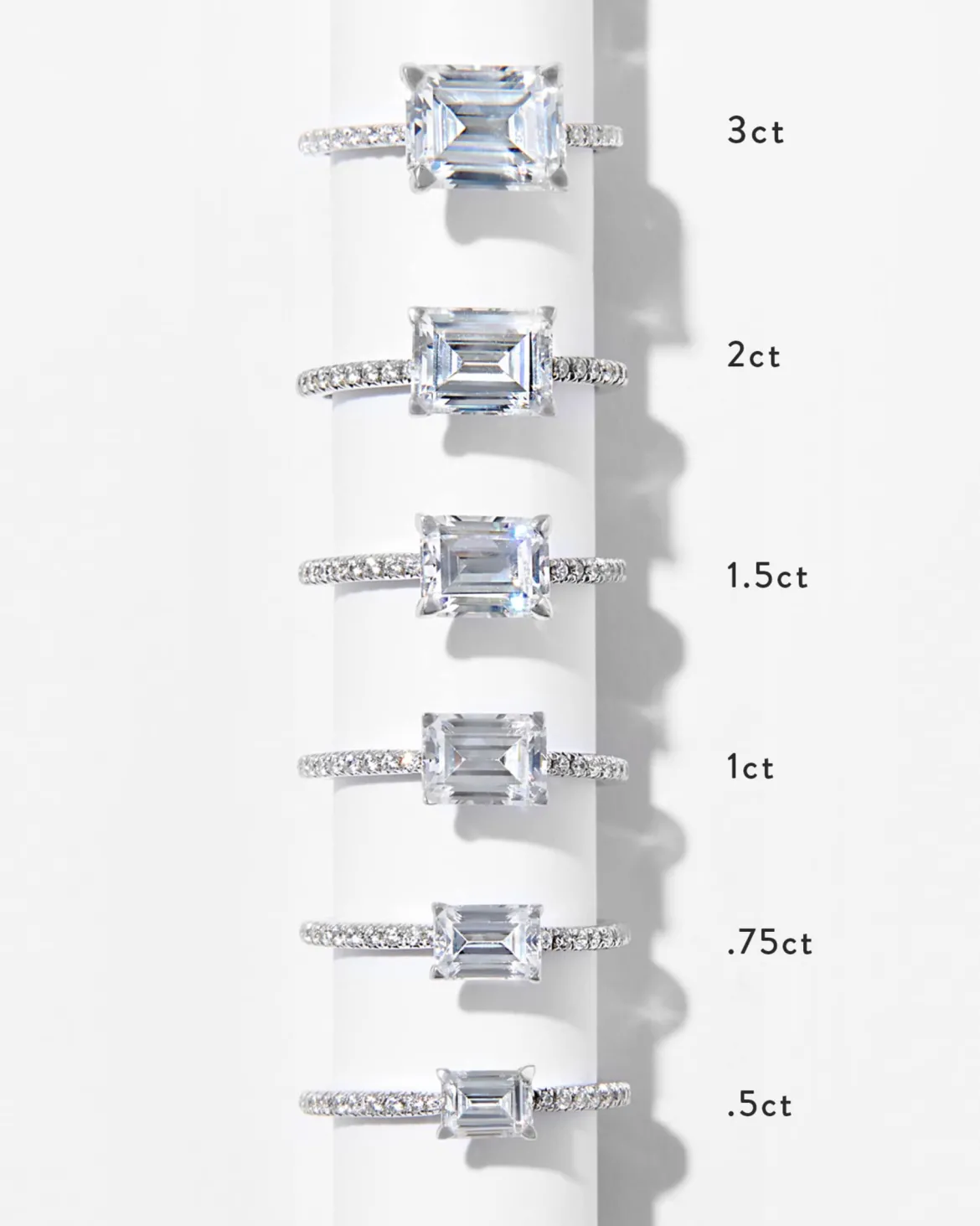 1.5 ct Emerald Solitaire Engagement Ring with Pave Diamonds in 14k Yellow Gold
