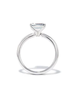 0.75 ct Emerald Solitaire Engagement Ring in 14k White Gold