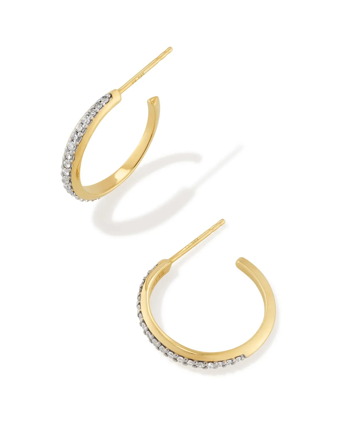 0.24 ct Ines 14k Yellow Gold Pave Small Hoop Earrings in White Diamond