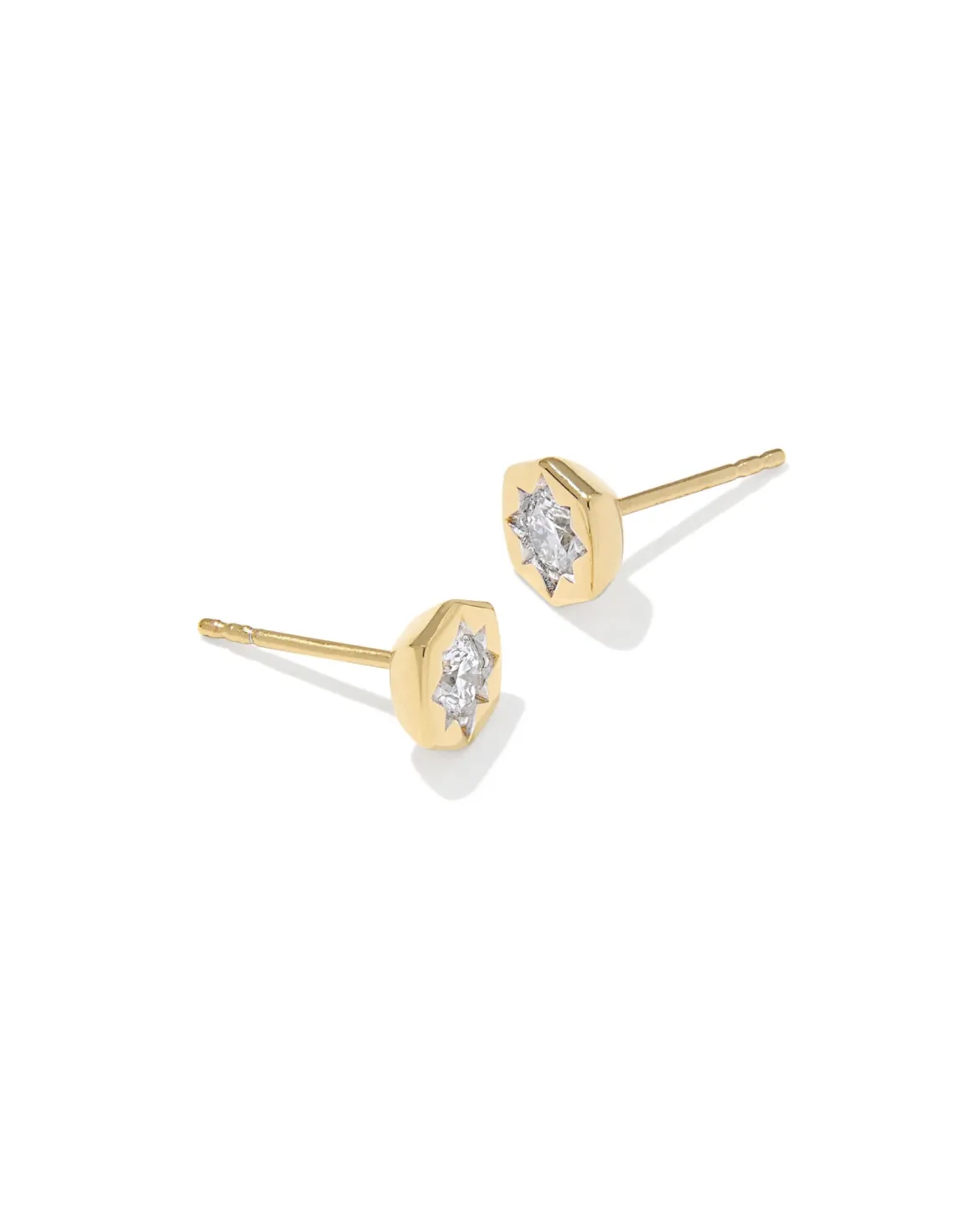 0.32 ct Lab Grown Diamond Davie Star Stud Earrings in 18k Yellow Gold Vermeil