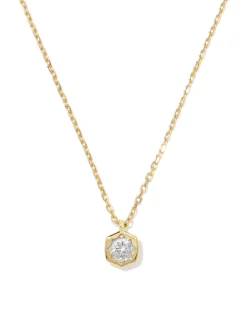 0.16 ct Lab Grown Diamond Davie Star Pendant Necklace in 18k Yellow Gold Vermeil