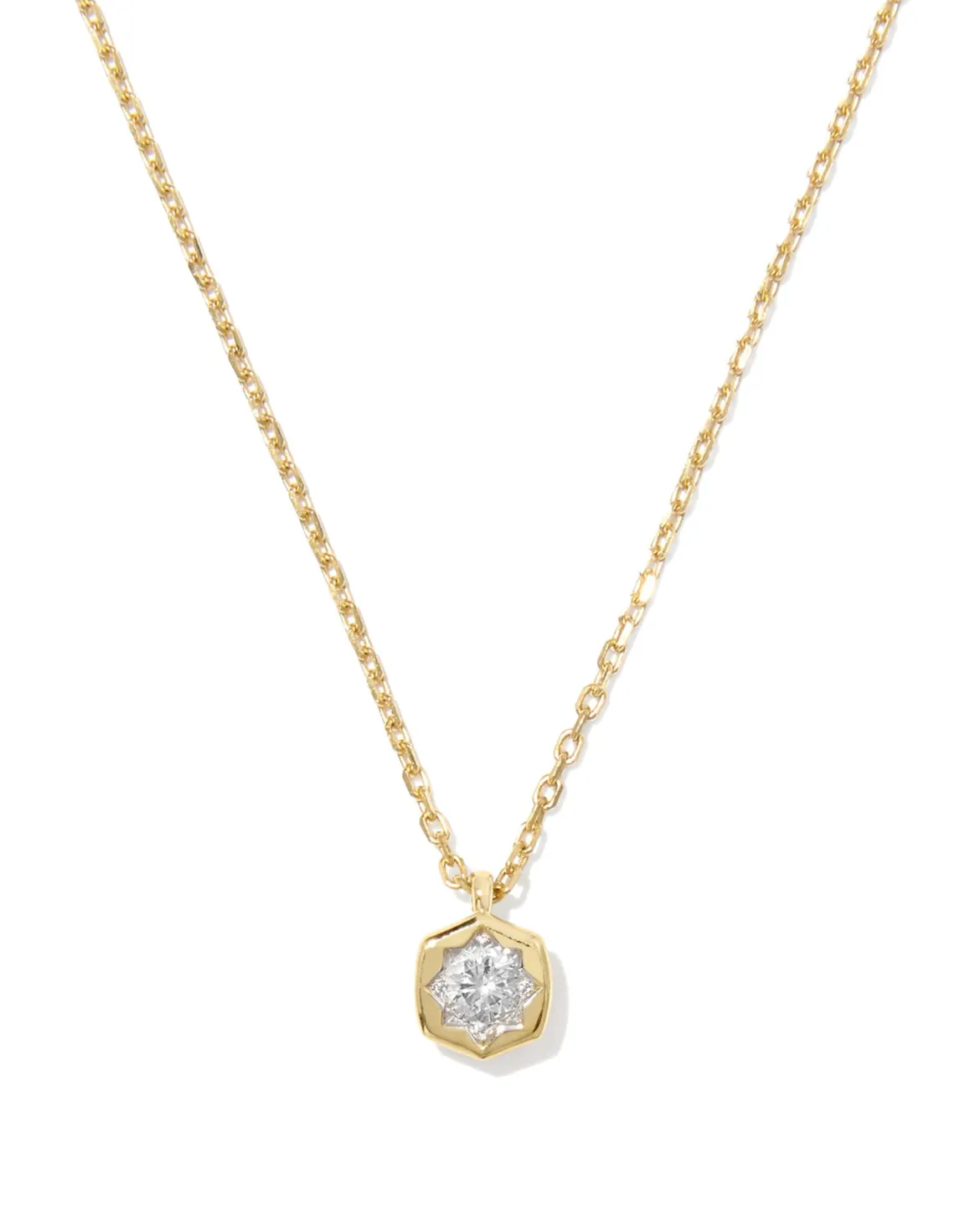 0.16 ct Lab Grown Diamond Davie Star Pendant Necklace in 18k Yellow Gold Vermeil