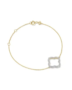 0.25 ct Lab Grown Diamond Dira 14k Yellow Gold Open Frame Delicate Chain Bracelet