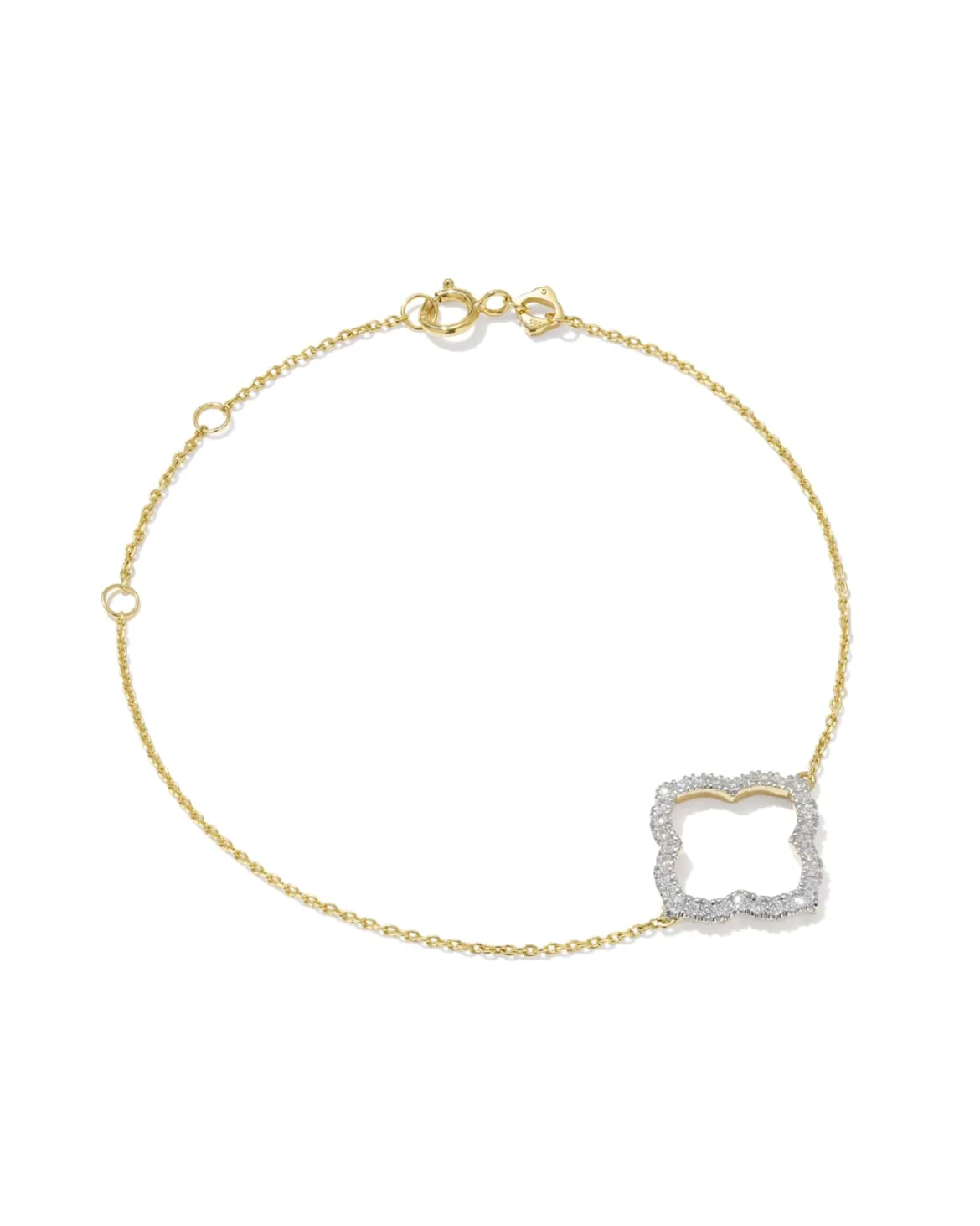 0.25 ct Lab Grown Diamond Dira 14k Yellow Gold Open Frame Delicate Chain Bracelet