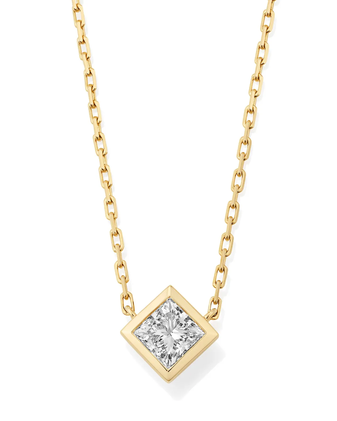 0.75 ct Lab Grown Diamond Michelle 14k Yellow Gold Pendant Necklace
