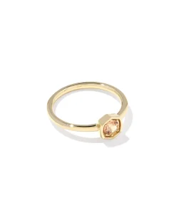 0.36 ct Lab Grown Gemstone Davie 14k Yellow Gold Band Ring