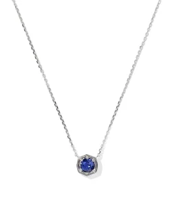 0.36 ct Lab Grown Gemstone Short 14k White Gold Pendant