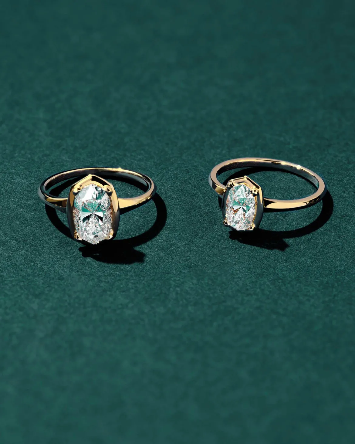 1 ct Lab Grown White Diamond Custom Elisa Statement Ring in 14k Yellow Gold