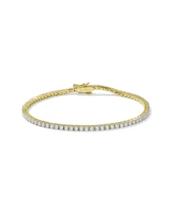 1.9 ct Lab Grown White Diamond Tennis Bracelet in 14k Yellow Gold