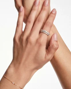 2 ct Lab Grown White Diamond Marilyn Band Ring in 14k Yellow Gold