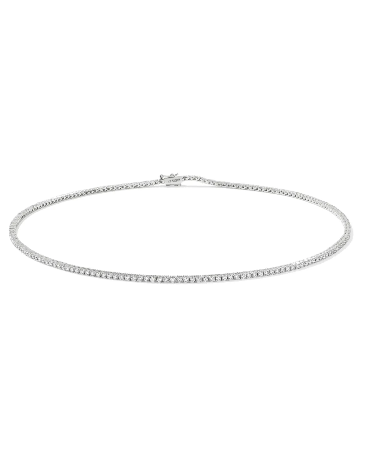 4.73 ct Lab Grown White Diamond Tennis Necklace in 14k White Gold