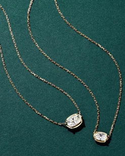 1 ct Lab Grown White Diamond Custom Elisa Pendant Necklace in 14k Yellow Gold