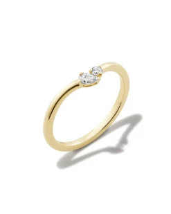 0.16 ct Lab Grown White Diamond Toi et Moi Band Ring in 14k Yellow Gold