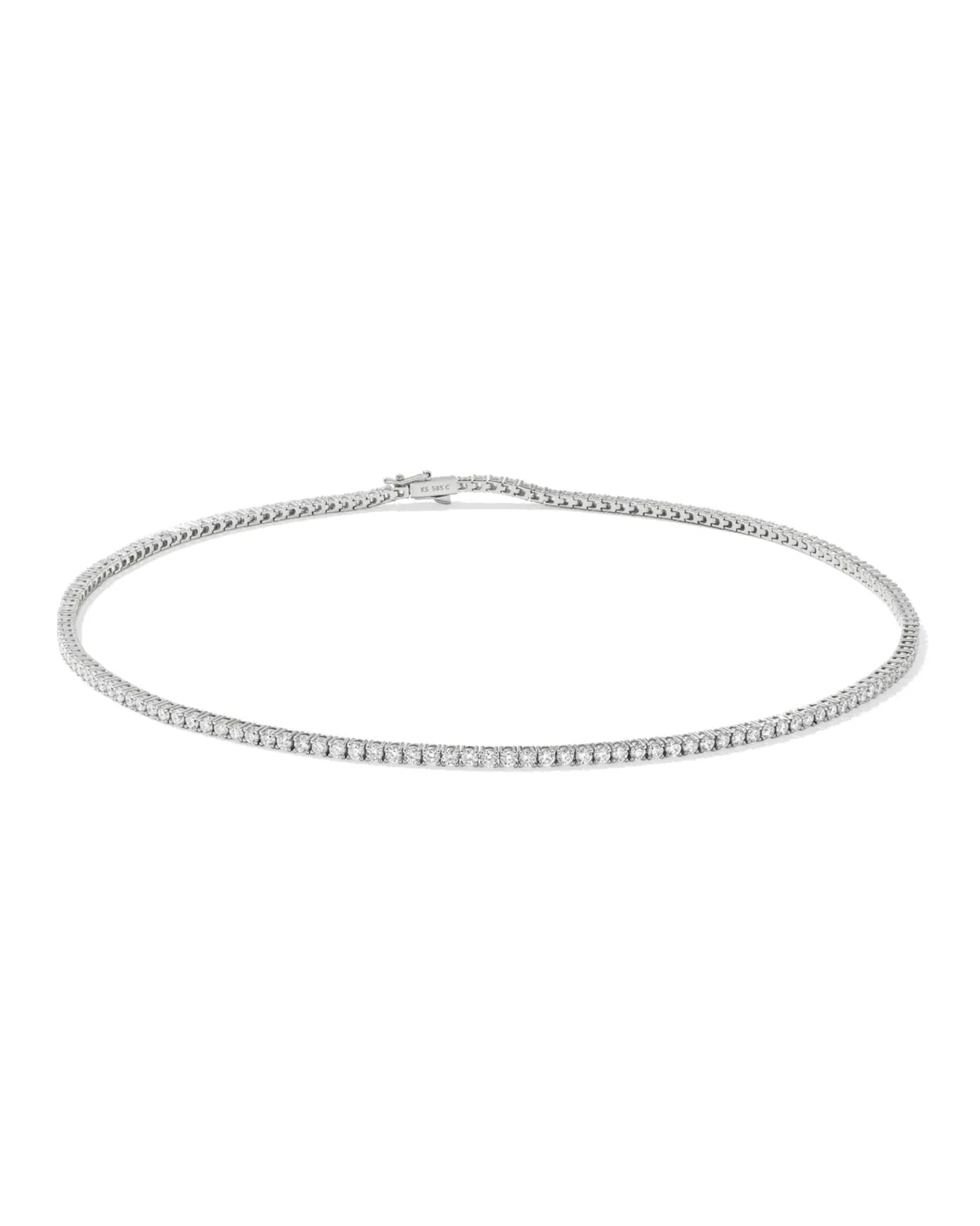 7.95 ct Lab Grown White Diamond Tennis Necklace in 14k White Gold