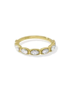 0.7 ct Lab Grown White Diamond Marisa Oval Band Ring in 14k Yellow Gold