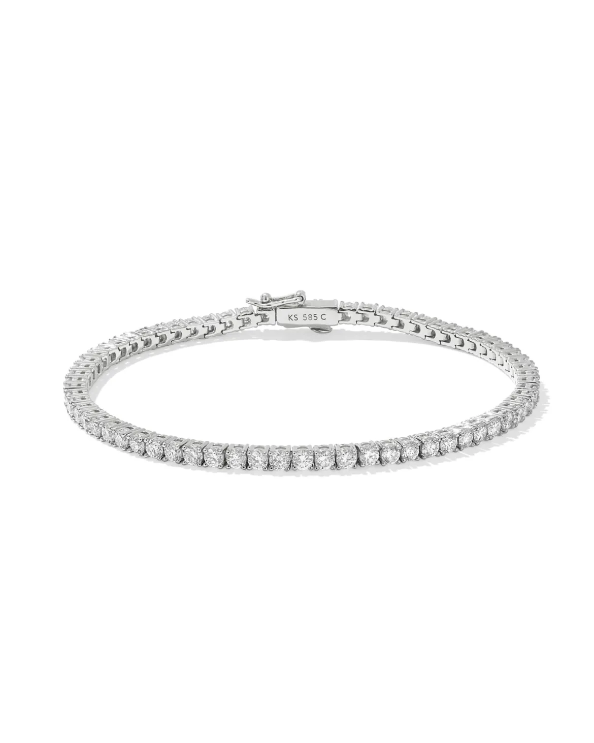 3.8 ct Lab Grown White Diamond Tennis Bracelet in 14k White Gold