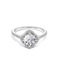 1 ct Lab Grown White Diamond Dira Signature Statement Ring in 14k White Gold