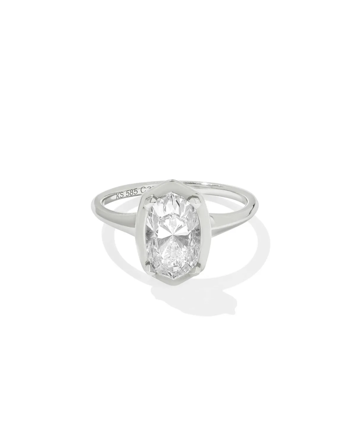 2 ct Lab Grown White Diamond Custom Elisa Statement Ring in 14k White Gold
