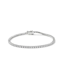 1.9 ct Lab Grown White Diamond Tennis Bracelet in 14k White Gold