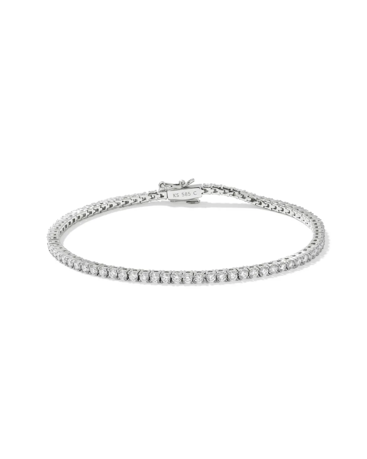 1.9 ct Lab Grown White Diamond Tennis Bracelet in 14k White Gold
