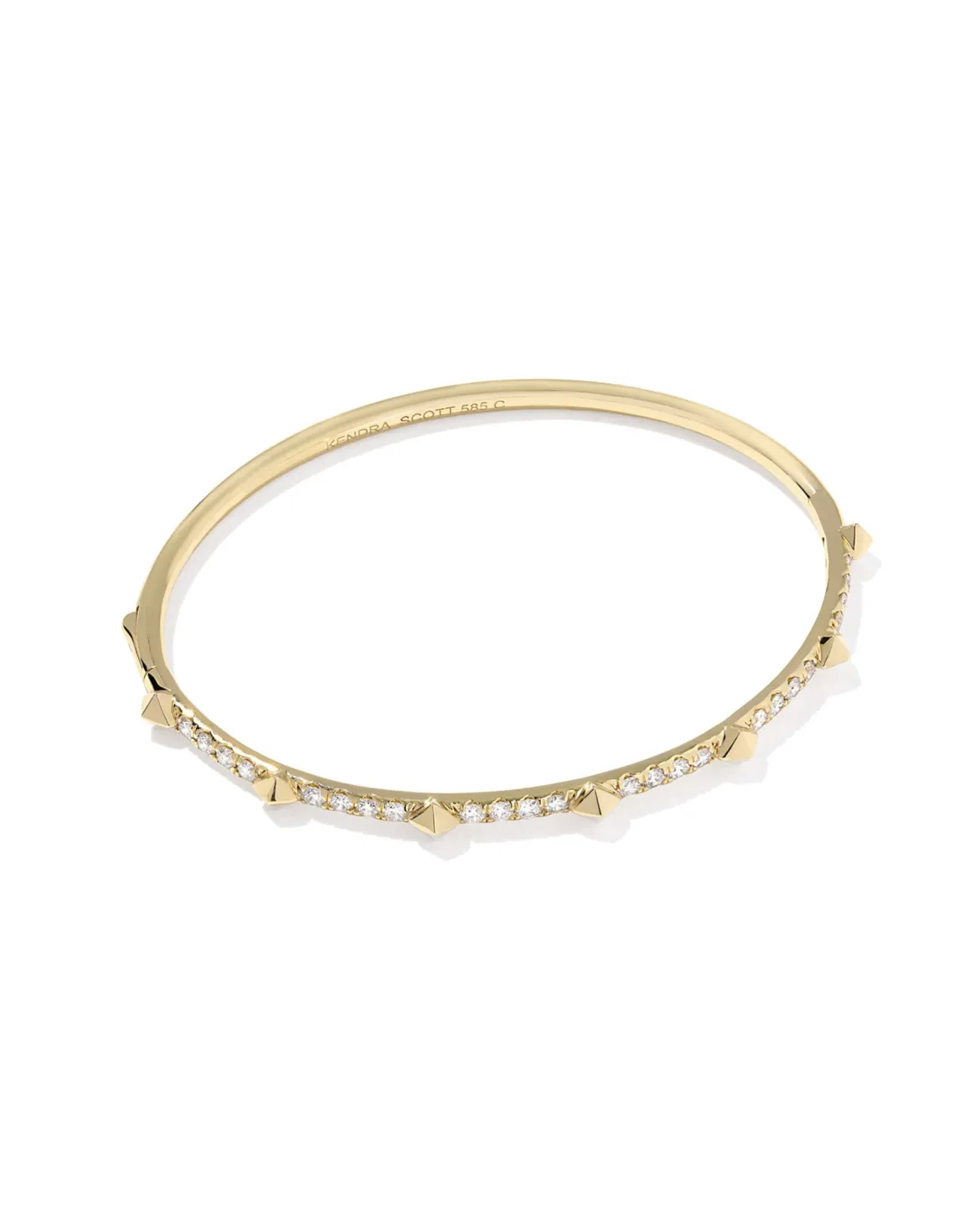 1 ct Lab Grown White Diamond Astrid 14k Yellow Gold Bangle