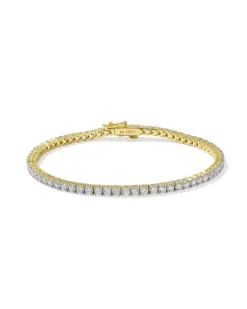 3.8 ct Lab Grown White Diamond Tennis Bracelet in 14k Yellow Gold