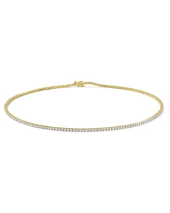 4.73 ct Lab Grown White Diamond Tennis Necklace in 14k Yellow Gold