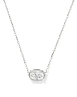 2 ct Lab Grown White Diamond Custom Elisa Pendant Necklace in 14k White Gold