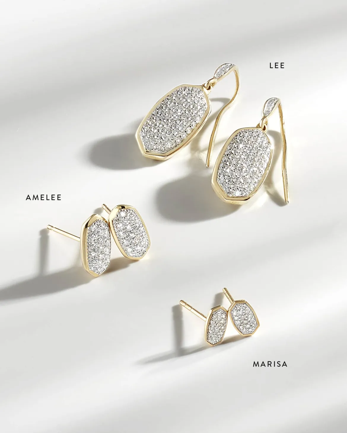 0.78 ct Lee Earrings in Pave Diamond and 14k White Gold