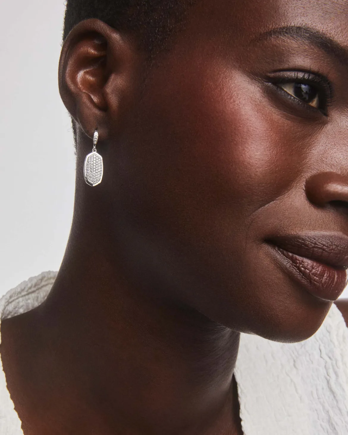 0.78 ct Lee Earrings in Pave Diamond and 14k White Gold