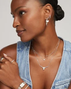 0.29 ct Longhorn 14k White Gold Pendant Necklace