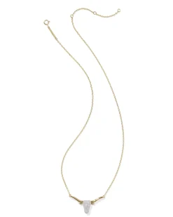 0.29 ct Longhorn Pendant Necklace in Pave Diamond and 14k Yellow Gold
