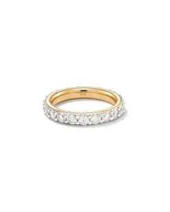 2 ct Marilyn 14k Yellow Gold Full Eternity Band Ring in White Diamond