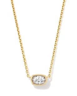 0.11 ct Marisa 14k Yellow Gold April Oval Solitaire Pendant Necklace