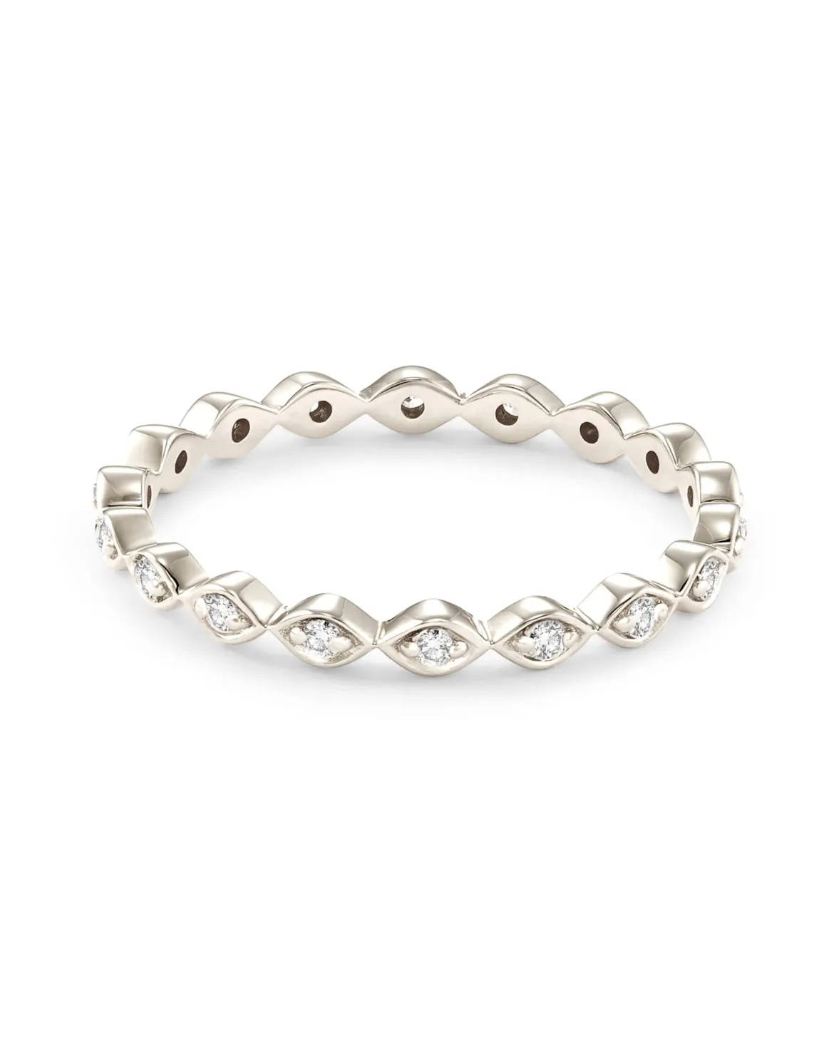 0.15 ct Nicolette 14k White Gold Band Ring in White Diamond