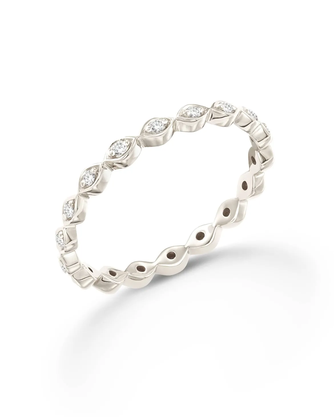 0.15 ct Nicolette 14k White Gold Band Ring in White Diamond