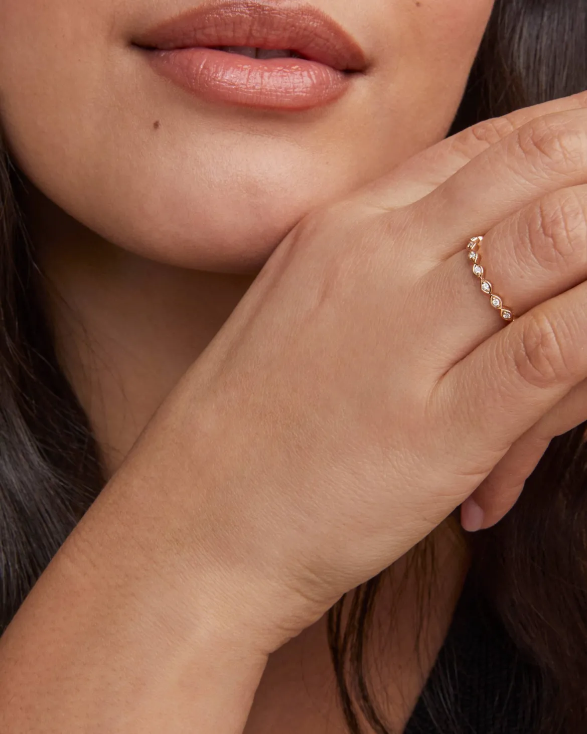 0.15 ct Nicolette 14k Yellow Gold Band Ring in White Diamond
